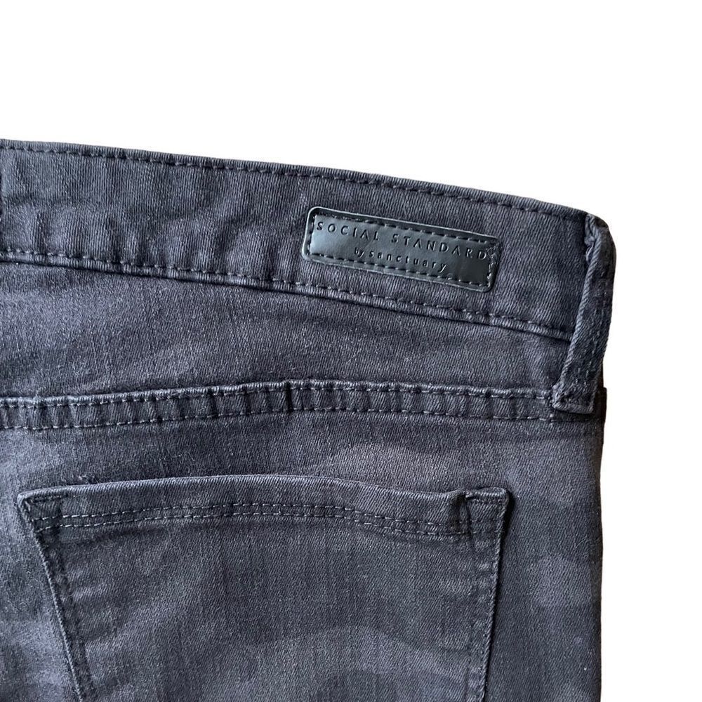 Social Standard By Sanctuary Black Camo Ankle Skinny Stretch Jeans Women’s Sz 14 - Picture 4 of 12